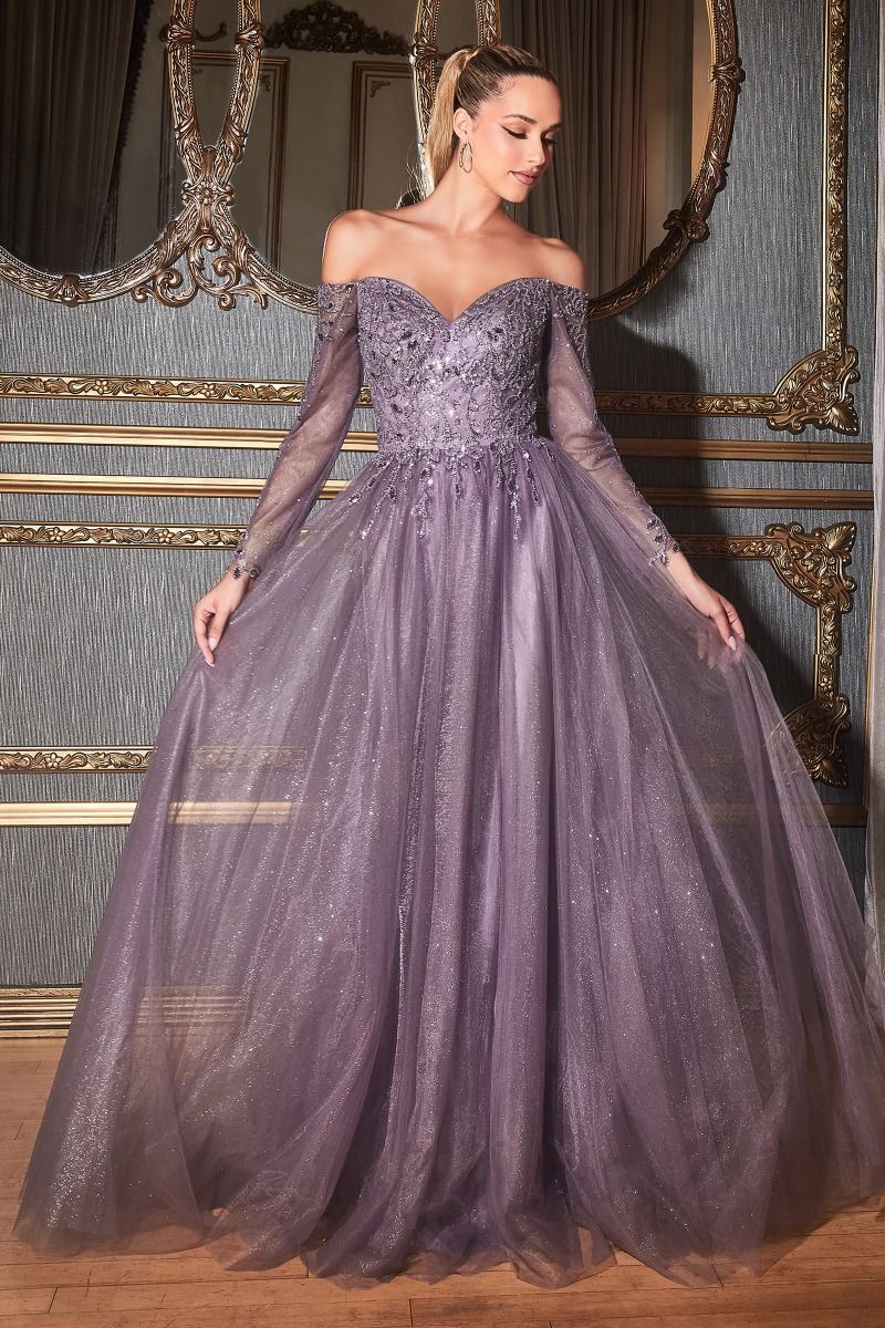 Off-shoulder A-line dress CDCD0172-0